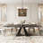 63"–94.5" Modern Extendable Dining Table with Black Sintered Stone Top and Carbon Steel Pedestal Base
