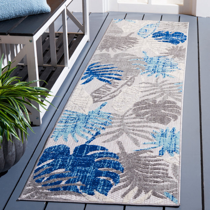 Tapis d'intérieur / extérieur à motif floral Anakin Performance, Tapis de couloir 2 pi x 8 pi