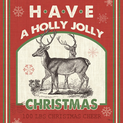 Farmhouse Holiday IV Clock by Pela Studio - Wrapped Canvas Print