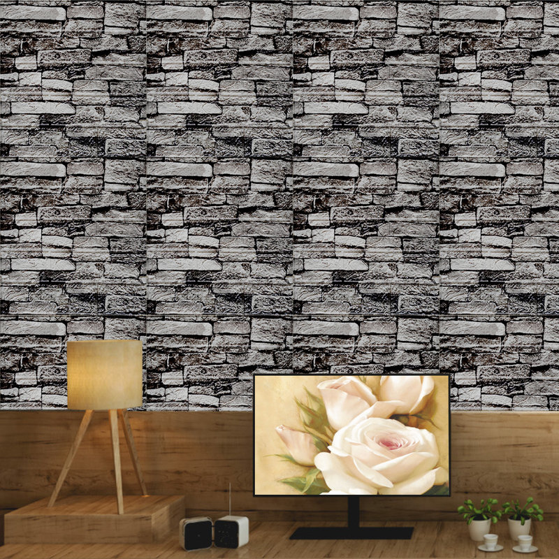 30 autocollants de carrelage mural 3D effet marbre effet papier peint pelable, Noir