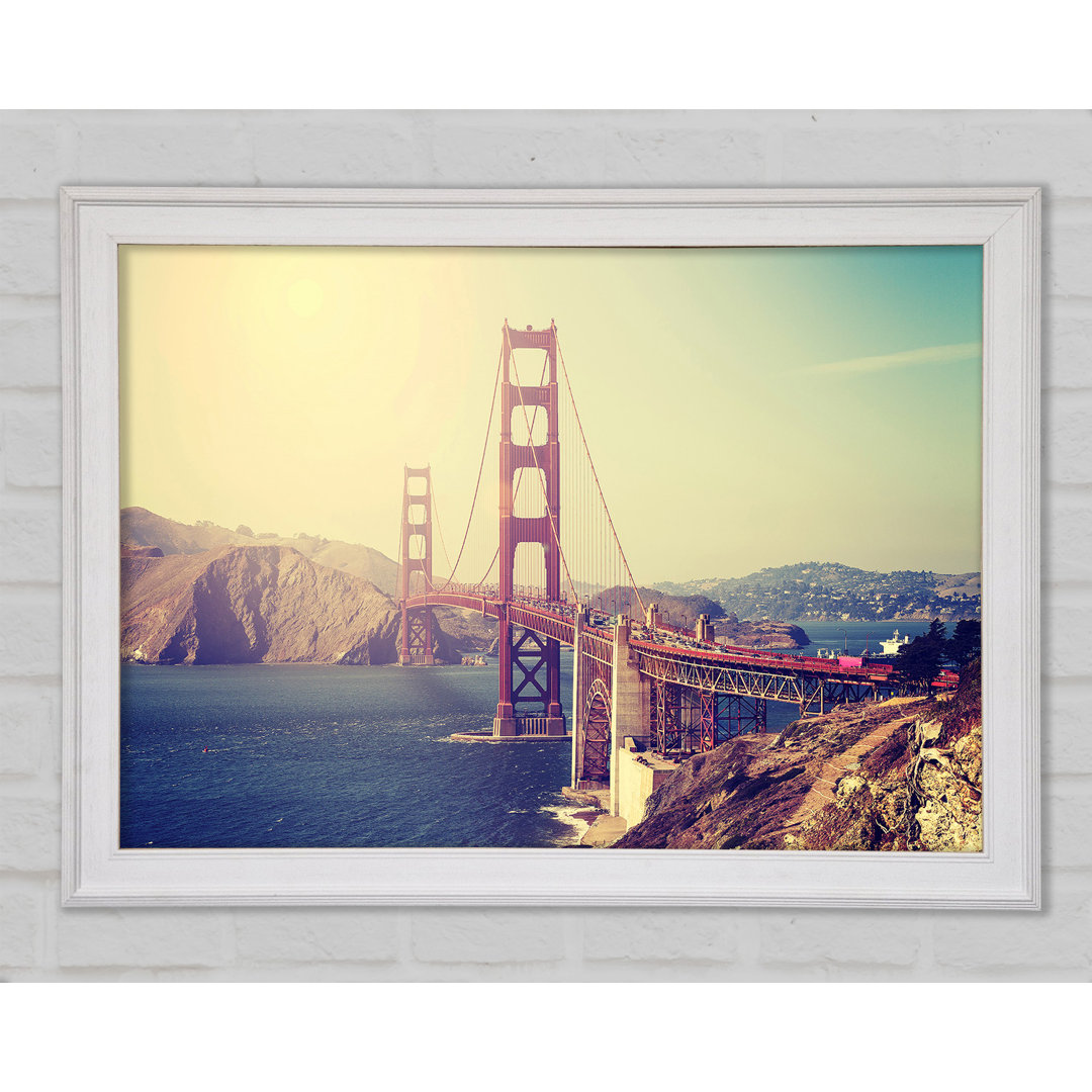 Golden Gate Bridge Retro - Einzelner Bilderrahmen Kunstdrucke