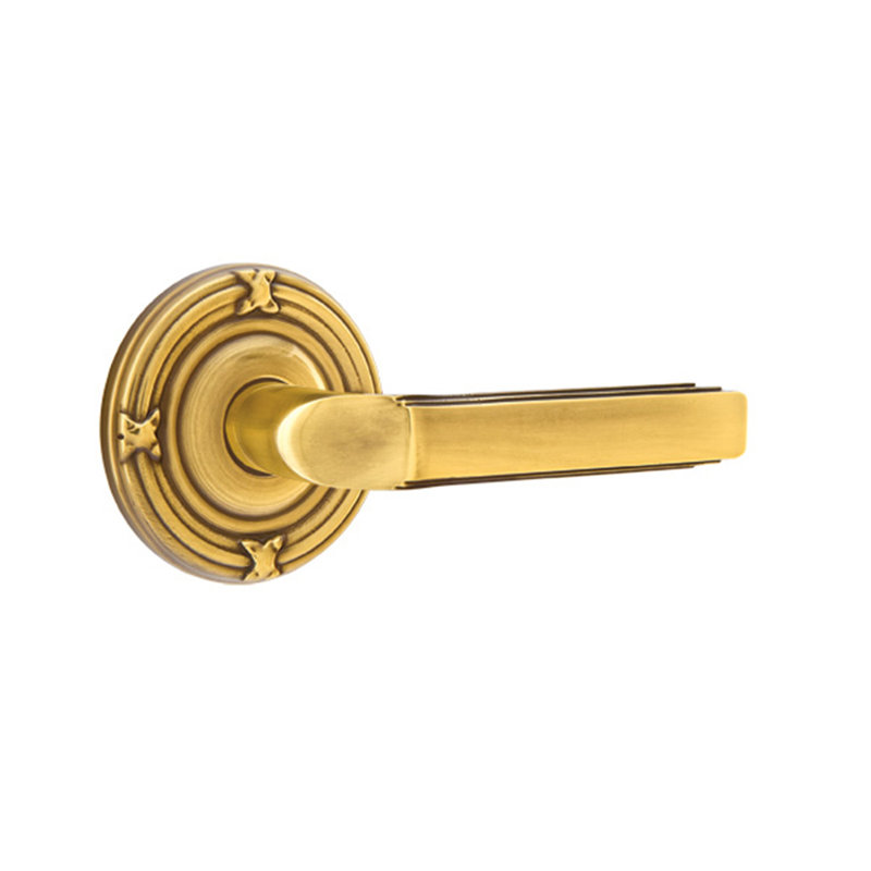 Milano Double Dummy Door Lever, Right, French Antique Brass