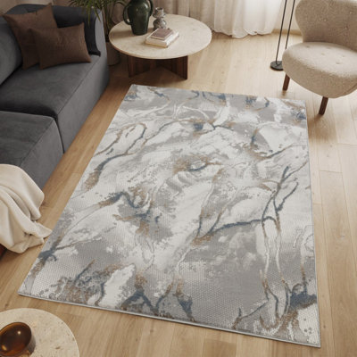 Geometrix GC_DIM1001 Gray 5 Ft. 3 In. X 7 Ft. 3 In. Area Rug