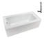 Baignoire en alcôve en acrylique blanc brillant avec drain externe 60 po x 30 po Streamline-101699313