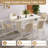 55.11" Modern Rectangle Cream White Dining Table Set with 4 Chairs for Kitchen, Bar, Living Room-1200877693-1200877692