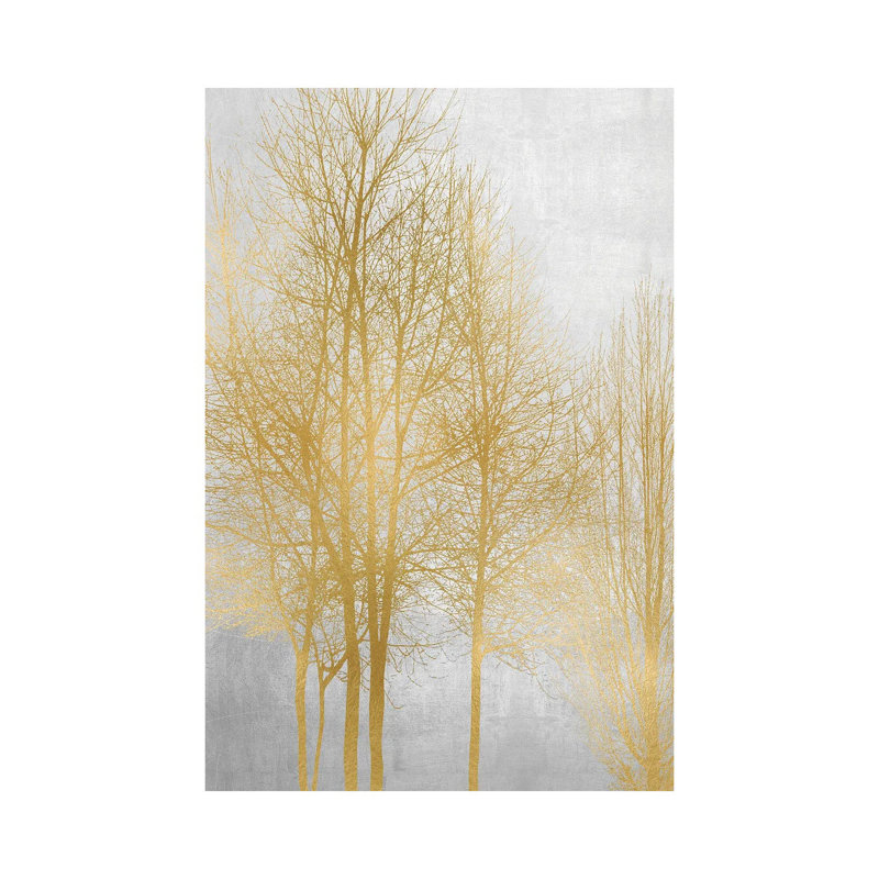 Gold Tree Panel II by Kate Bennett - Wrapped Canvas Print, 20.32 cm H x 30.48 cm W