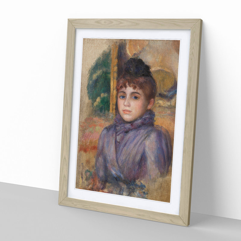 Portrait of a Young Woman by Pierre-Auguste Renoir - Framed Print, 48cm H x 36cm W x 2cm D, Oak Framed