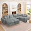 Canapé modulaire en forme de L de 107 po avec deux repose-pieds amovibles en forme de L pour le salon, canapé confortable avec coussins décoratifs et bricolage-2001425650