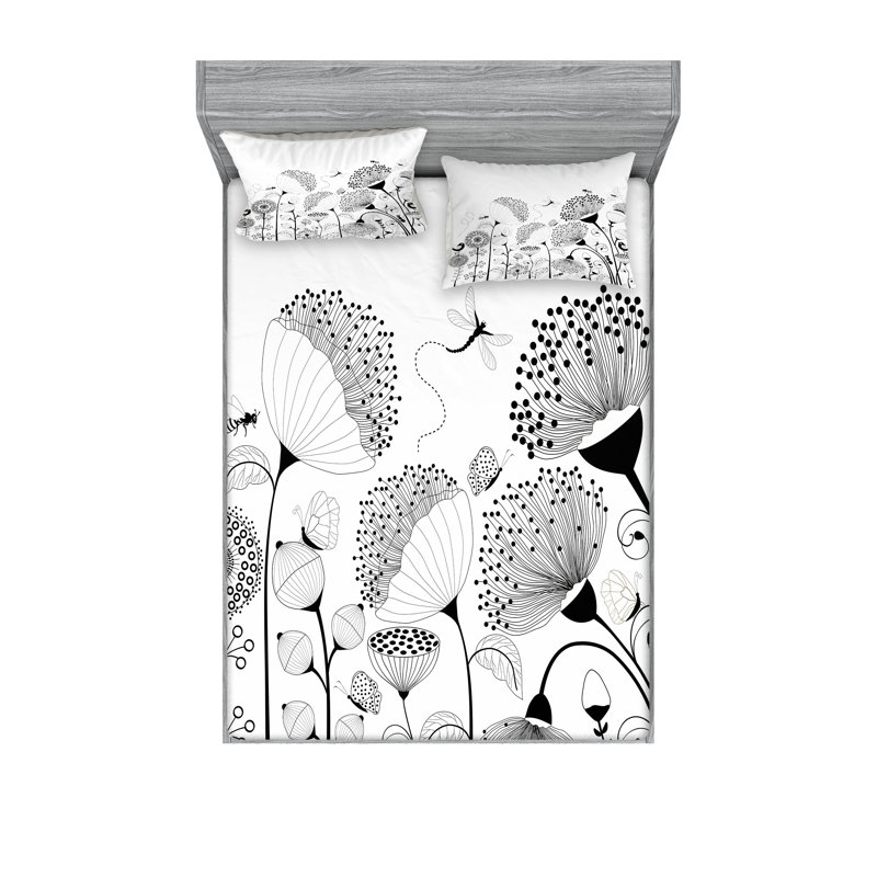 Drap-housse et coussin décoratif Ambesonne, Ensemble de draps pour très grand lit californien
