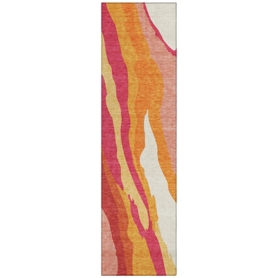 Petala Pink Washable Indoor-Outdoor Rug - 