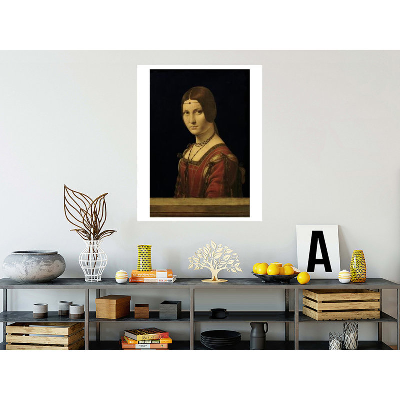 Portrait d'une femme de la cour de Milan par Leonardo Da Vinci - Estampe numérique, H 40 po x l 32 po