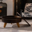Table basse ronde rétro avec 3 pieds et espace de rangement, idéale pour le salon et le bureau-722995160-722995166-722995162