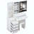 Middle Size Left Bedside Cabinet Vanity Table + Cushioned Stool Dresser Set, 2 AC+2 USB Socket, Hair Dryer Stand, Large Touch Control LED Sliding Mirror, 3-Color Switch, EPA, GCC, UL Certificate-1037069621