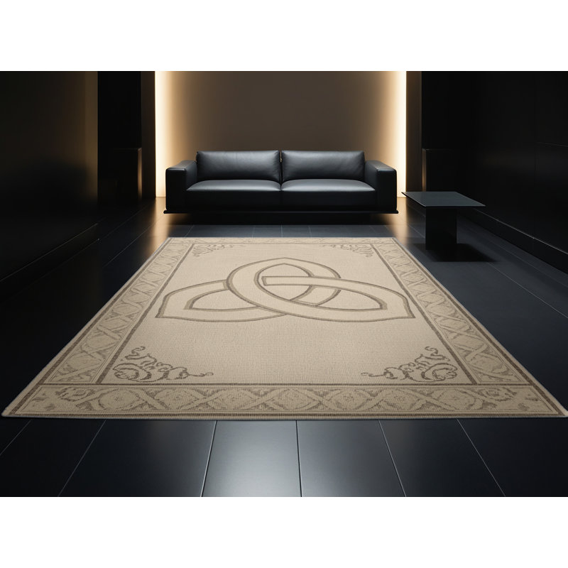 Soft Plush Finke St Patties Modern & Contemporary Abstract Area Rug in Gray – Gray Binding, 7x10
