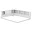 Grand lit de jour en bois avec tablettes de rangement, USB et DEL-325998893