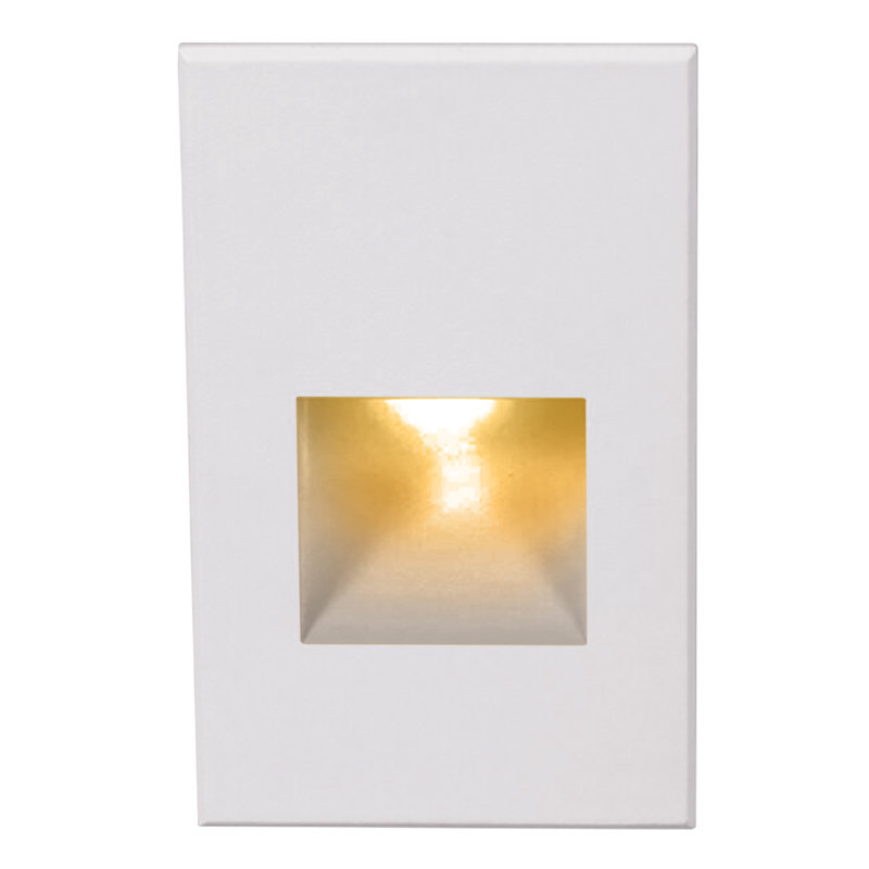 LED Step Light, White on Aluminum, Amber