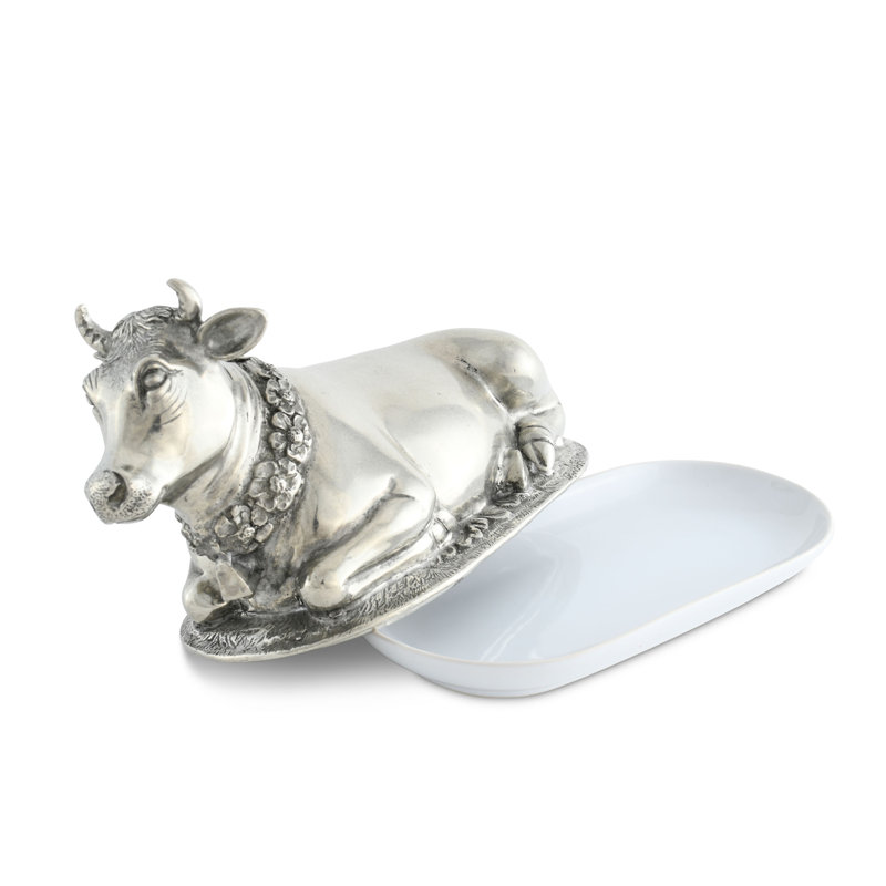 Garden Friends Pewter Butter Dish