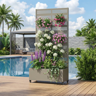 Eural Metal Planter Box with Wheels