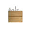 Meuble-lavabo en chêne naturel 24 po - Lavabo en céramique, fabrication silencieuse avec tiroir Rareté-191353284-191353285