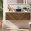 Meuble-lavabo moderne 48 po avec lavabo, bois de noyer foncé, design contemporain