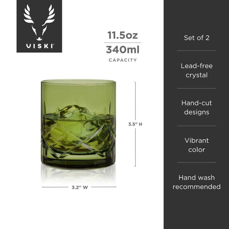 Verres à cristal en cristal taillé Admiral, Green