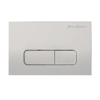 Plaque de commande murale à double chasse avec boutons poussoirs rectangulaires Swiss Madison