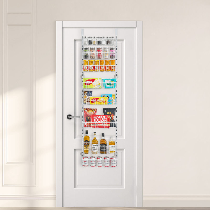 8-Tier Over the Door Pantry Organizer Hanging Storage Rack Adjustable Kitchen, White