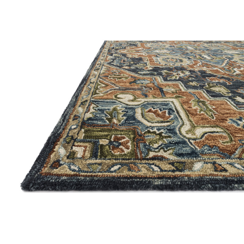 Tapis oriental en laine Barba, Rectangle 3 pi 6 po x 5 pi 6 po