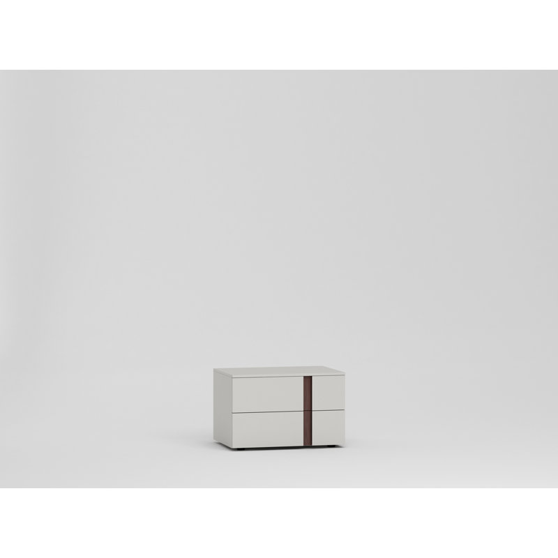 Terry 50cm W Solid + Manufactured Wood Bedside Table, White