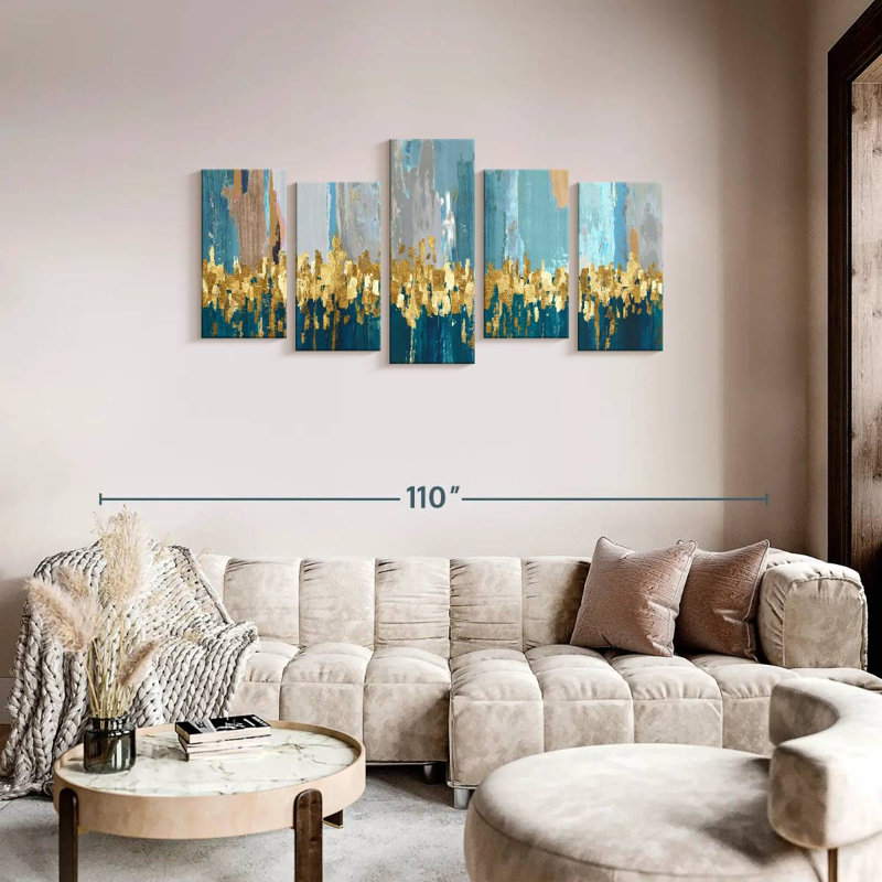 Starlight - 5 impressions sur toile tendue, H 37 po x l 74 po x P 1,25 po