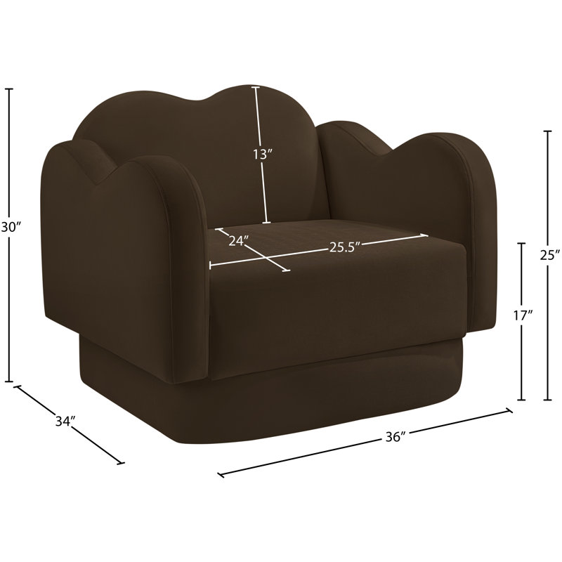 Chaise rembourrée Rainald, Velours brun