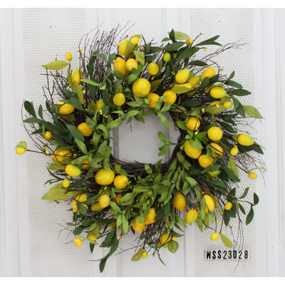 Handcrafted Faux Lemon Foam 20'' Wreath
