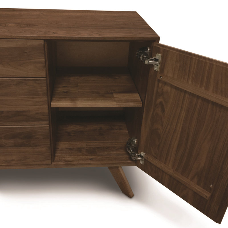 Audrey 66.13'' W Solid Wood Sideboard, Natural Walnut