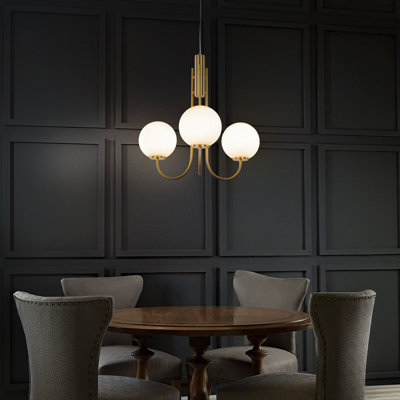 Luminaire suspendu en verre soufflé à la main style spoutnik contemporain à 3 lumières de 25 po Gilmour pour chambre d'enfant Gilmour