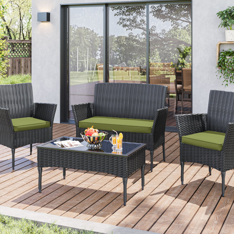 3-Piece Outdoor Seat Cushion Set, Light  Green