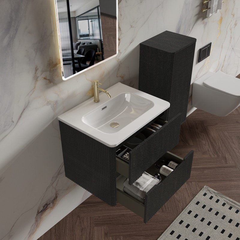 Meuble-lavabo simple avec comptoir de lavabo intégré, 24"