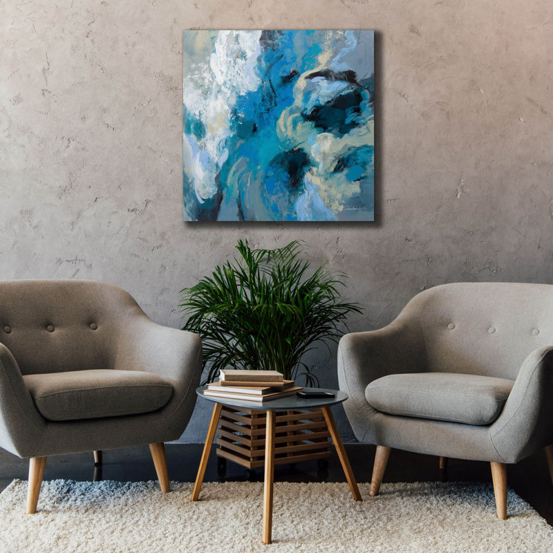 «Monsoon» par Silvia Vassileva, art mural sur toile, H 37 po x l 37 po x P 1,5 po