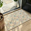Tapis crème à bordure florale vintage 47 po x 31 po
