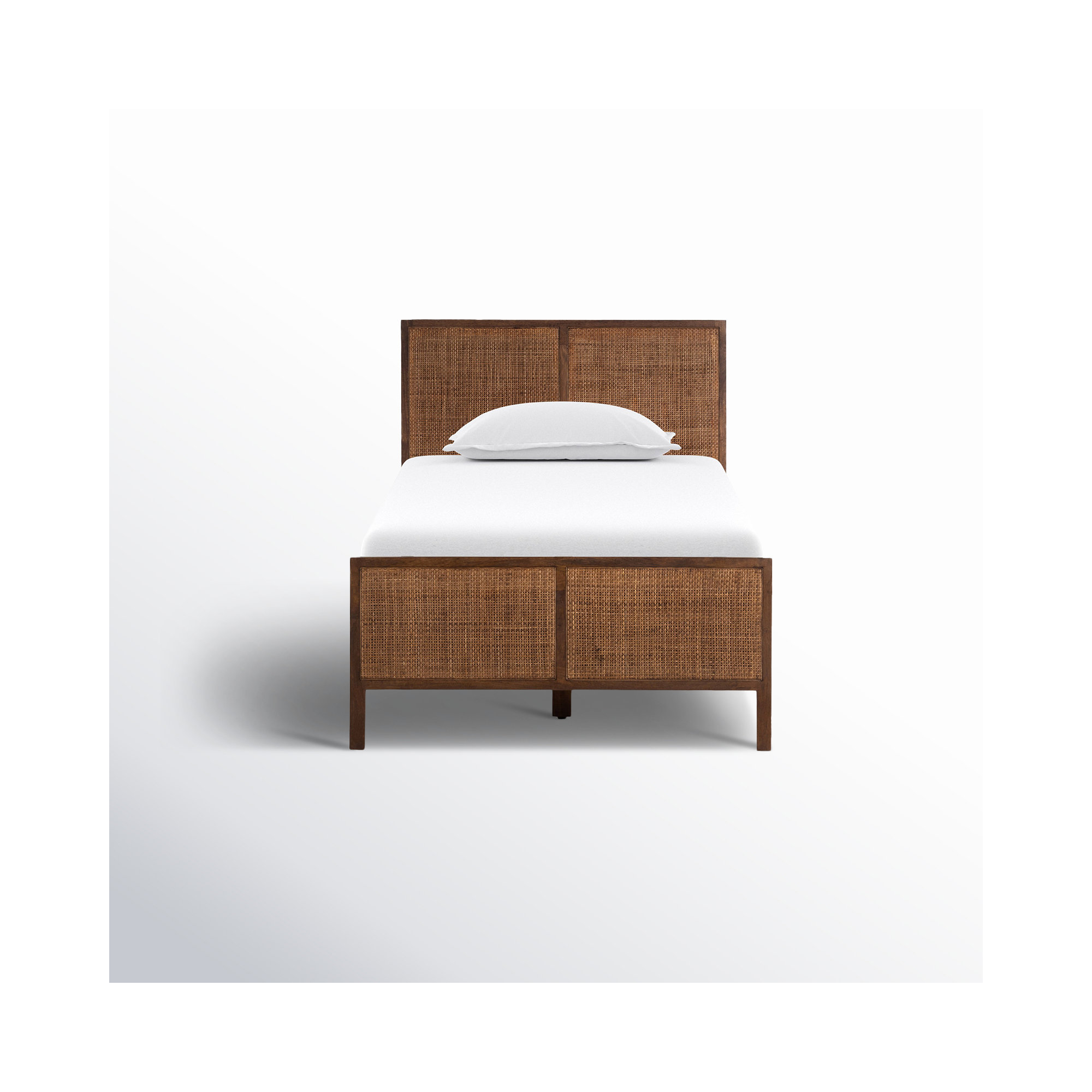 Nellie Cane Bed, Twin, Brown Wash