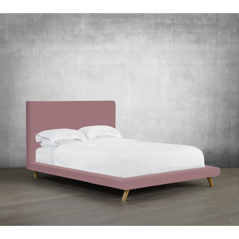 Lit plateforme tapissier Brownell, Grand, Rose