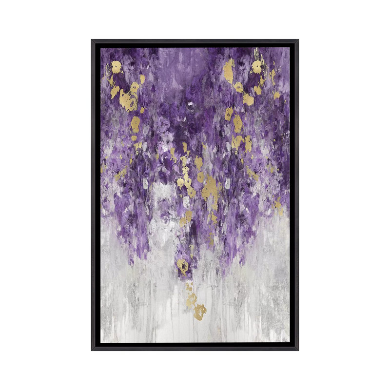 « Cascade Purple » par Nikki Robbins-impression, Encadrement noir décoloré, H 26 po x l 18 po x 1,5 po