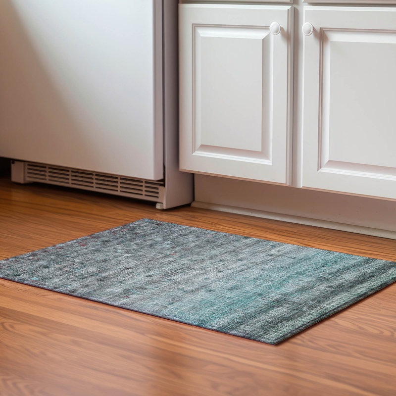Premium Machine Washable Mayfield Stripes Rug, Teal, 2'6" x 3'10"