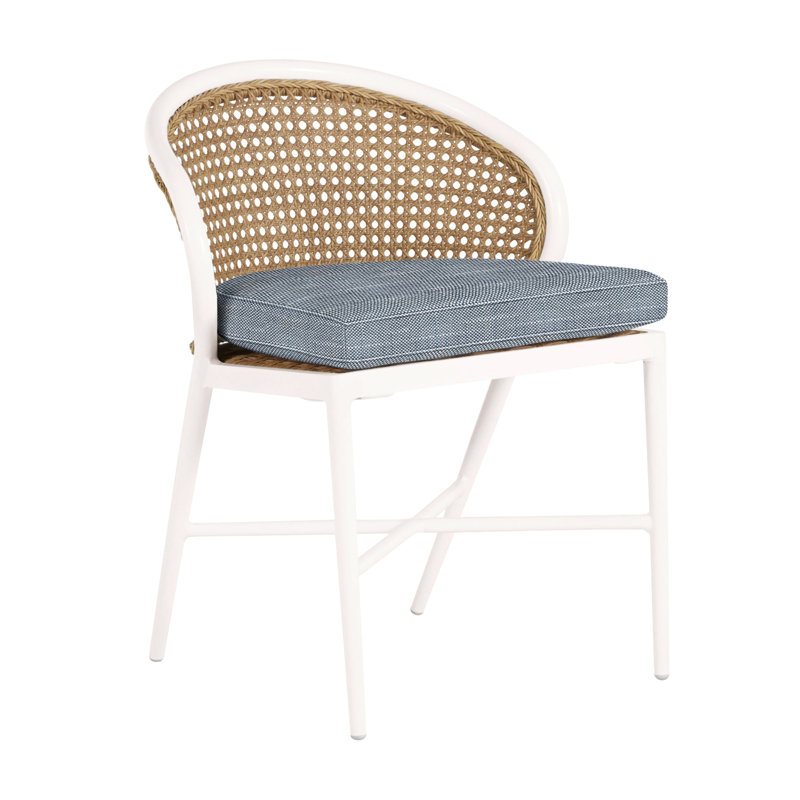 Havana Side Chair, Chalk, Welt, Indigo Velvet