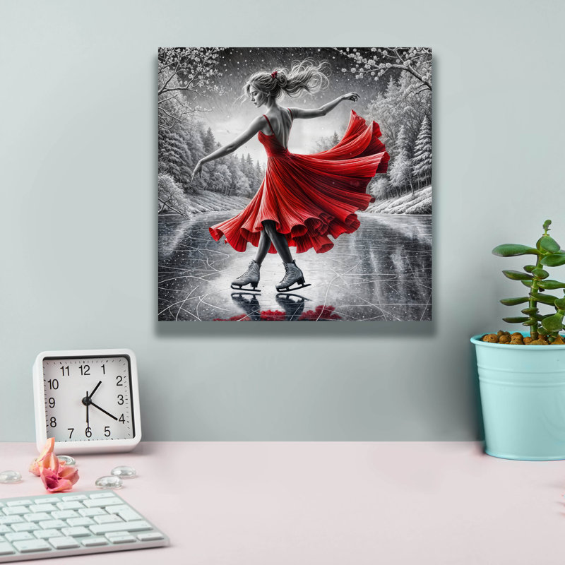 Impression sur toile Ignazia «Ice Skater» par Rey Klimt, H 12 po x l 12 po