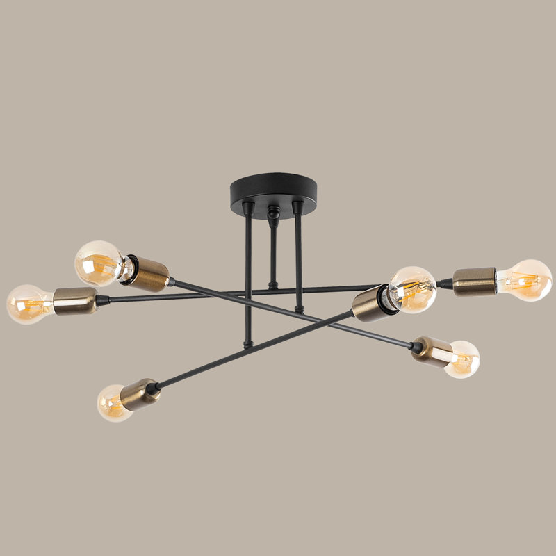 Lustre spoutnik 6 lumières, Noir