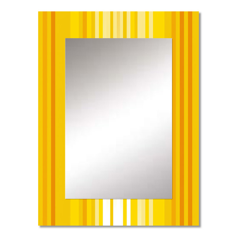 «Sunshine», miroir mural géométrique jaune, 32 po x 24 po