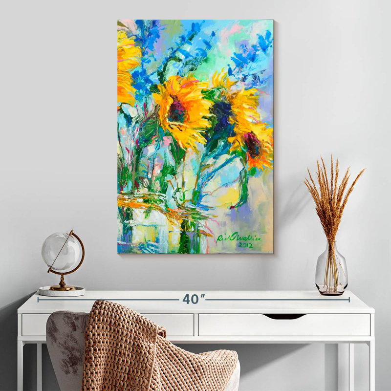 Harnek tournesols dans des bouteilles en verre, H 30 po x l 20 po