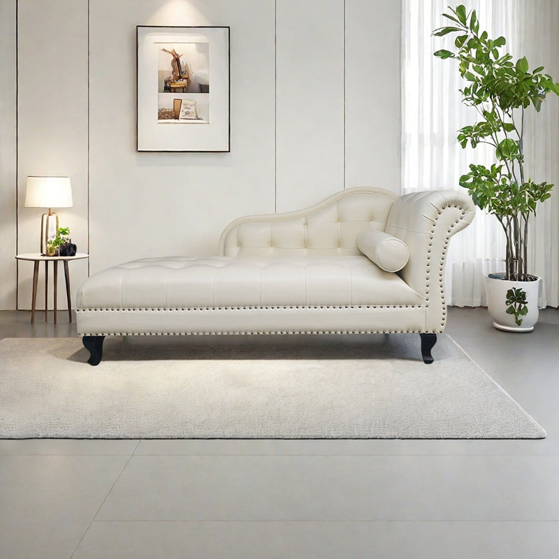 Chaise longue en similicuir tendance et simple, Orienté à droite