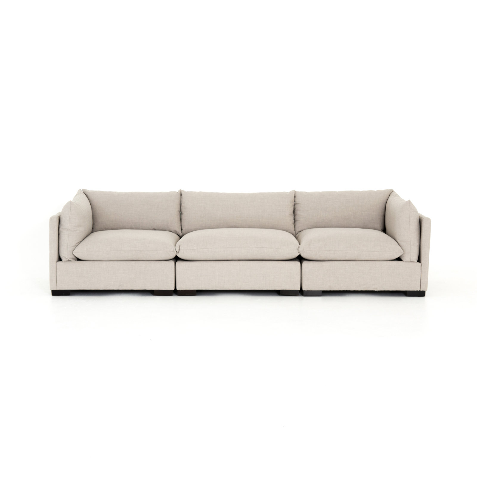 Zuri 117" Modular Sofa, Bennett Moon Performance Weave