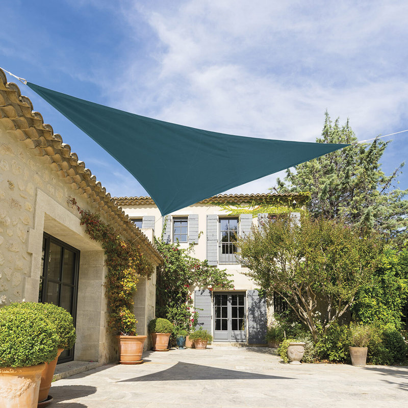 Ahlia 3m x 3m Triangle Shade Sail, Peacock Blue